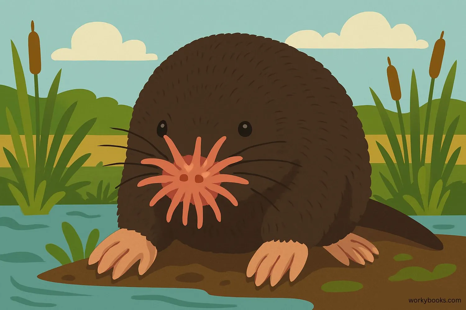 Close-up of a star-nosed mole