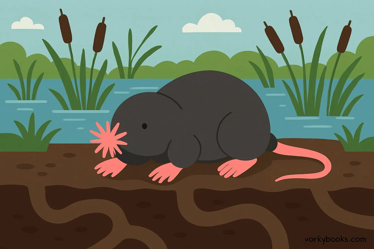 Star-nosed mole in its wetland habitat