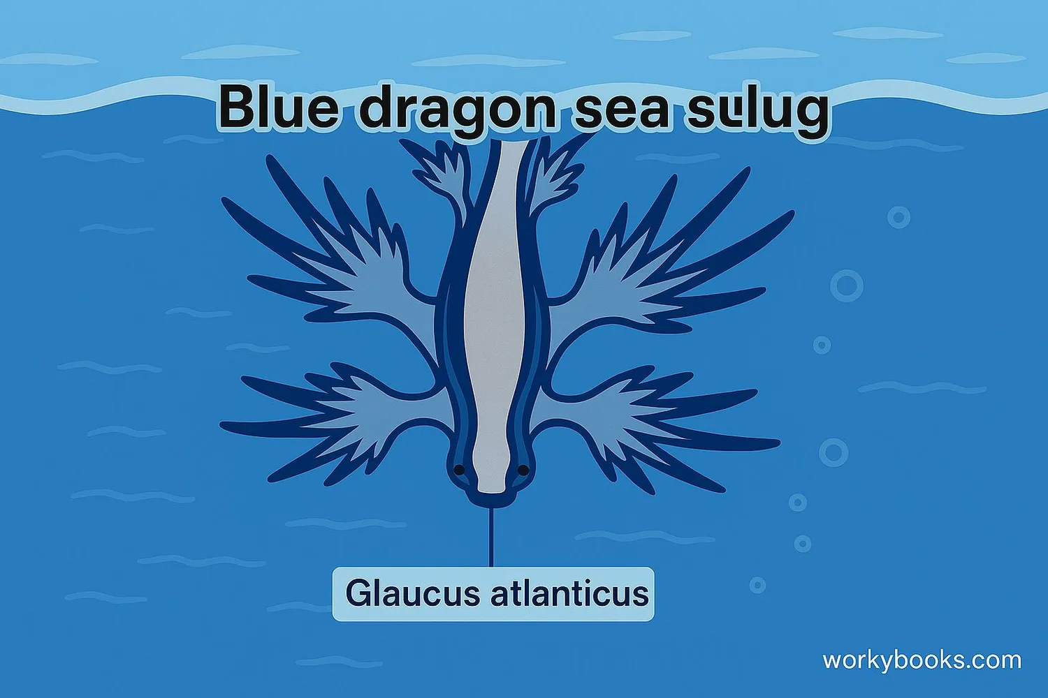 Visual representation of a blue dragon sea slug