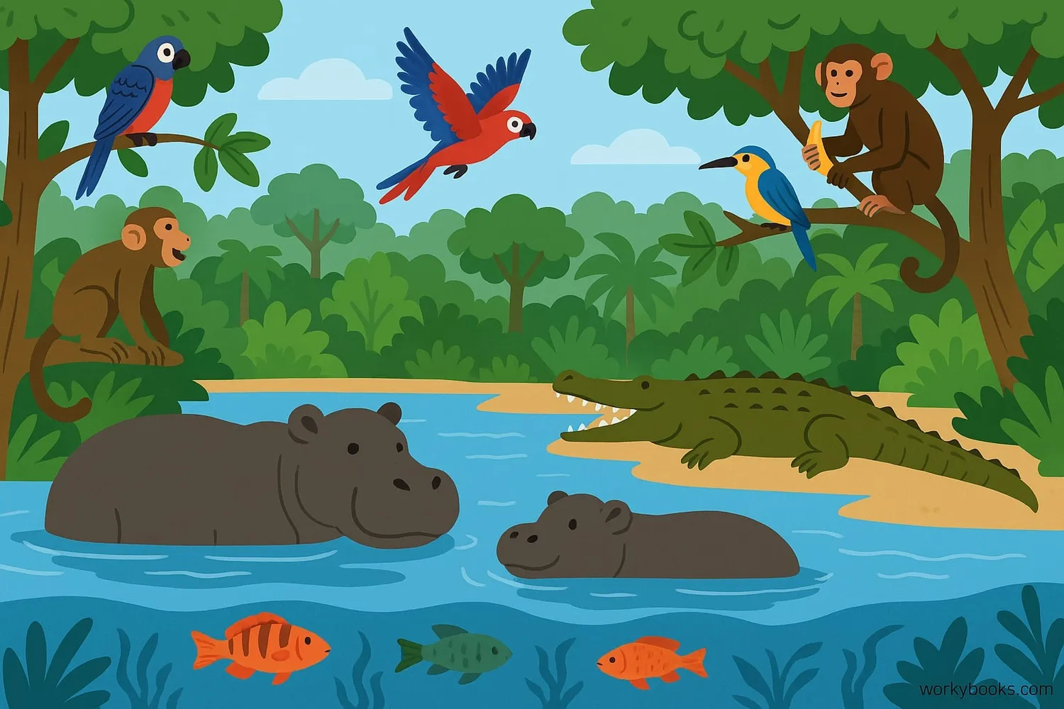 Wildlife found along the Congo River
