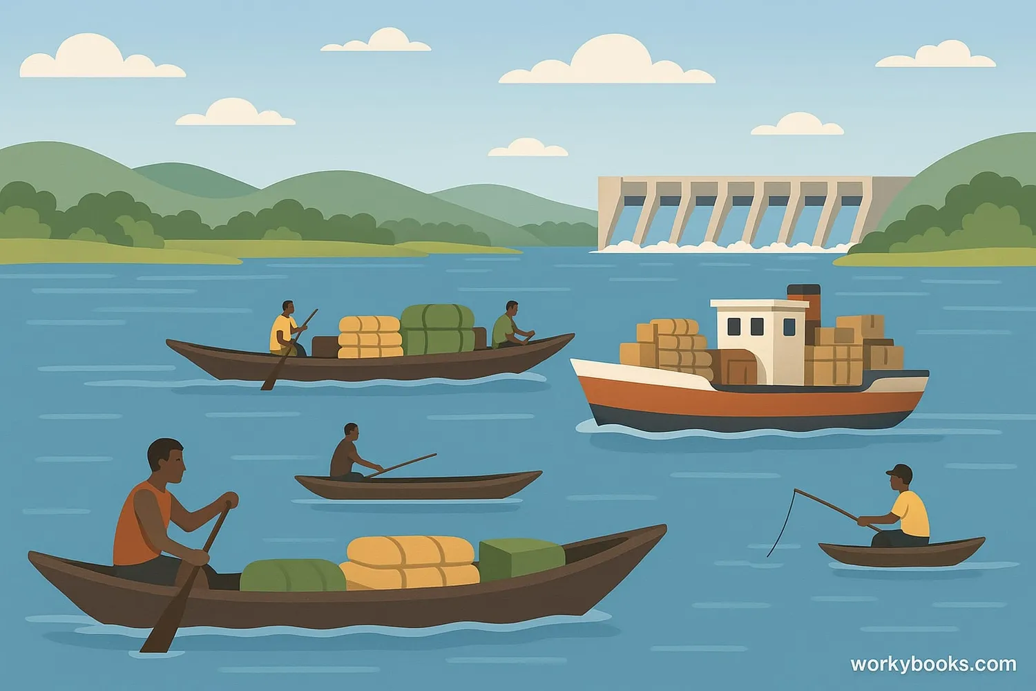 Human activities along the Congo River