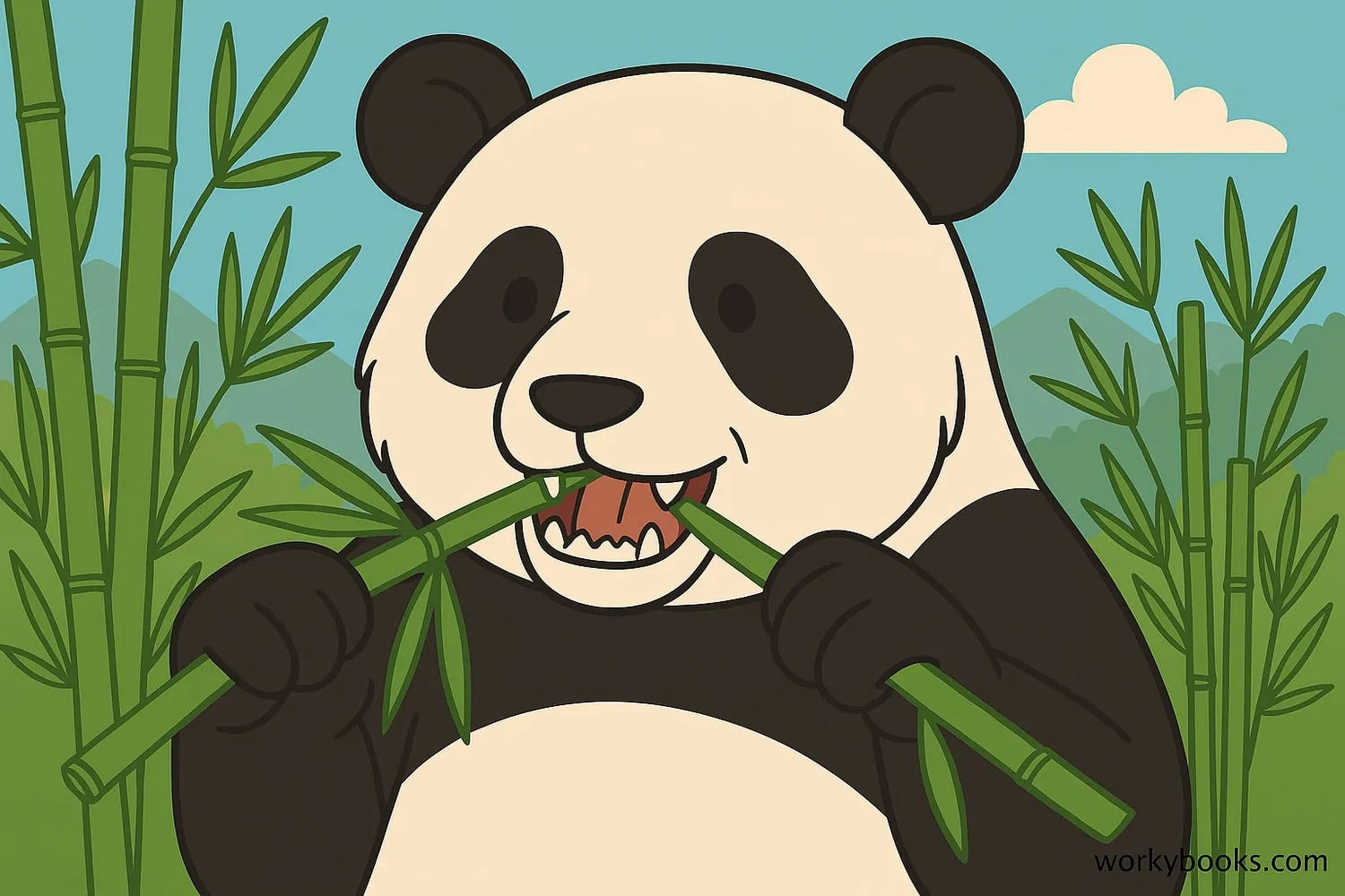 Close-up of a panda eating bamboo
