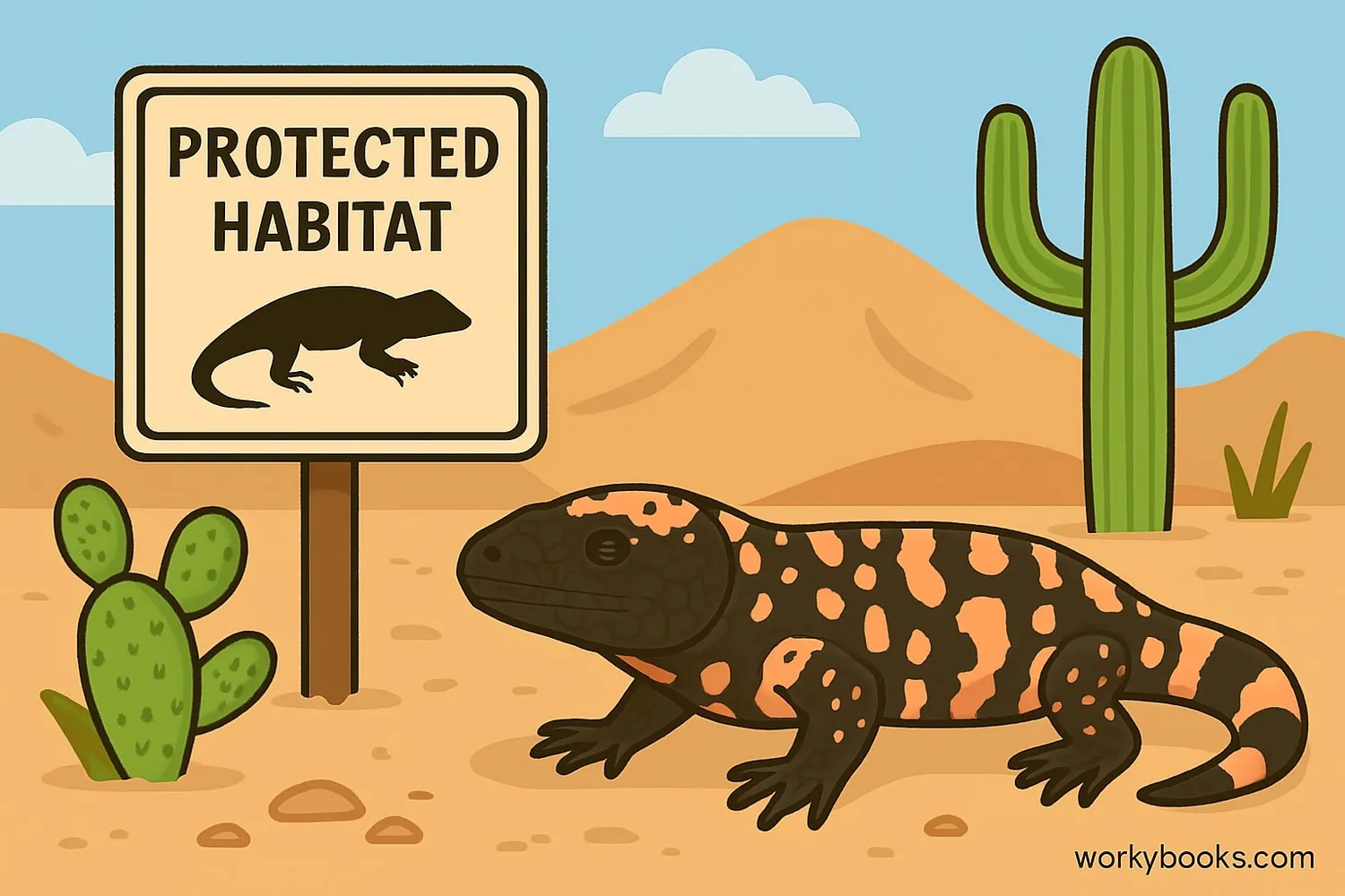 Protected Gila monster habitat sign