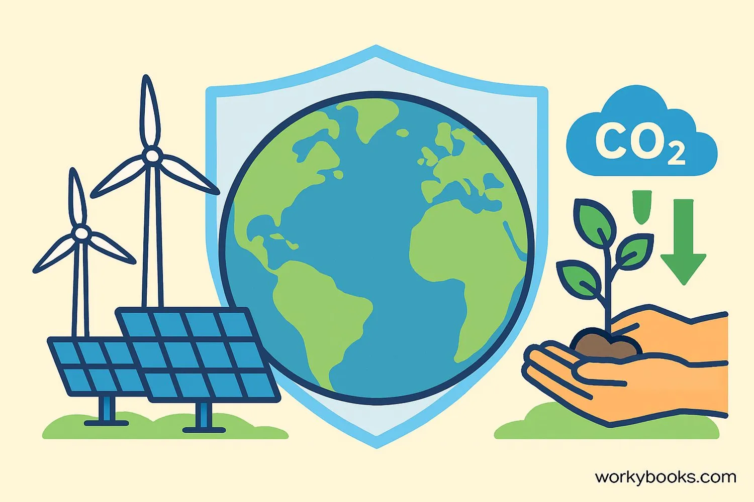 Visual representation of climate change mitigation