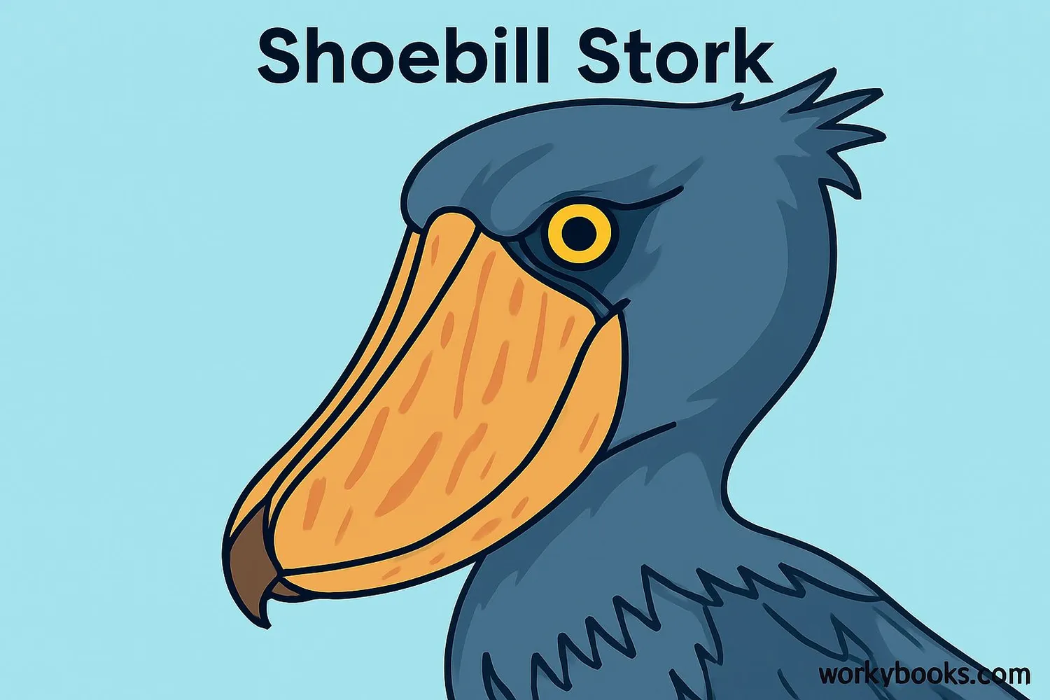 Close-up of a Shoebill Stork's head