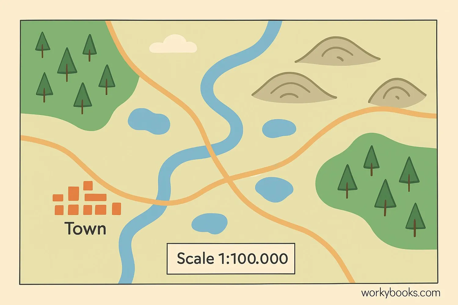 Map with different scale representations