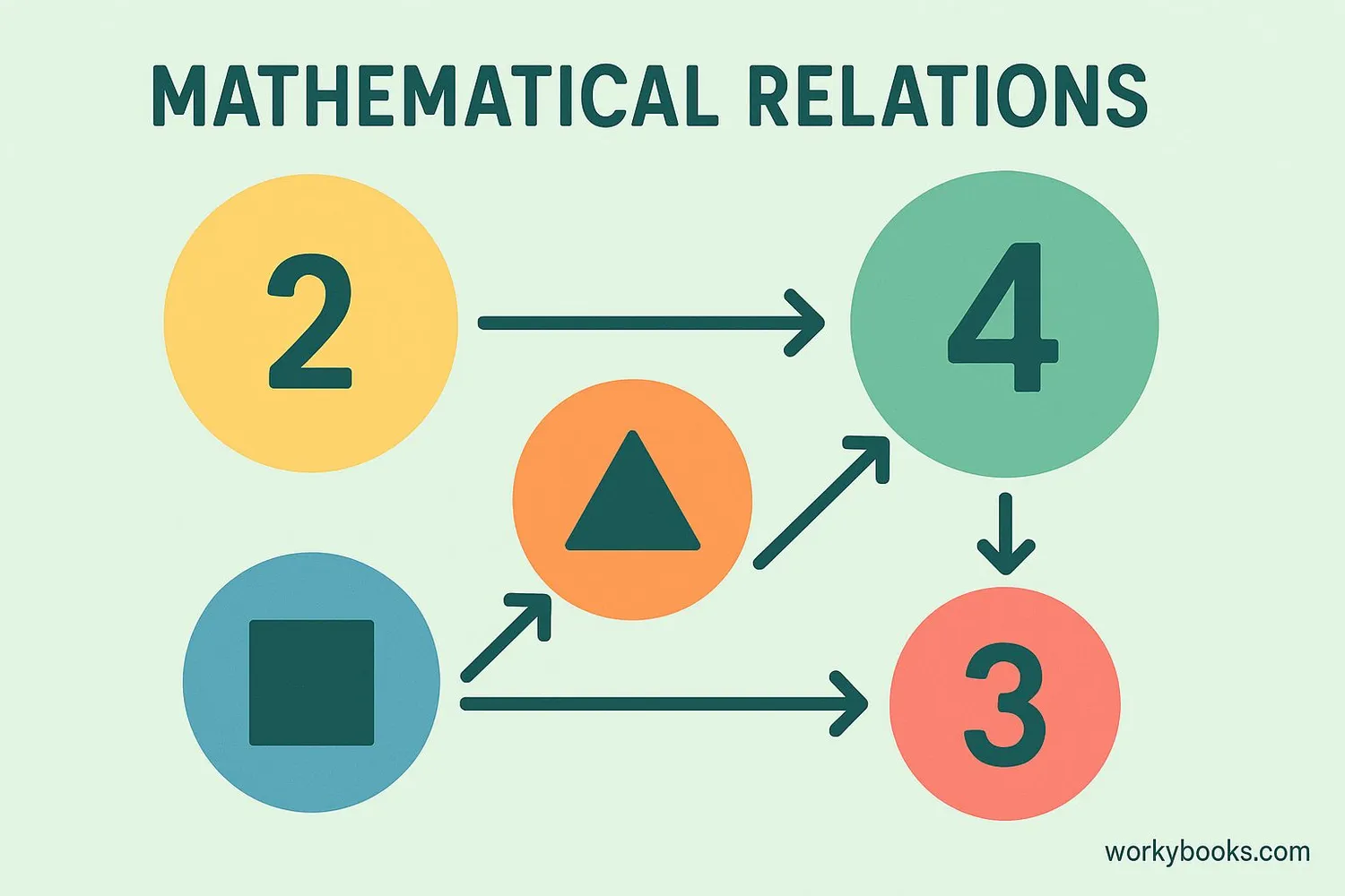 Visual representation of mathematical relations showing connections between elements