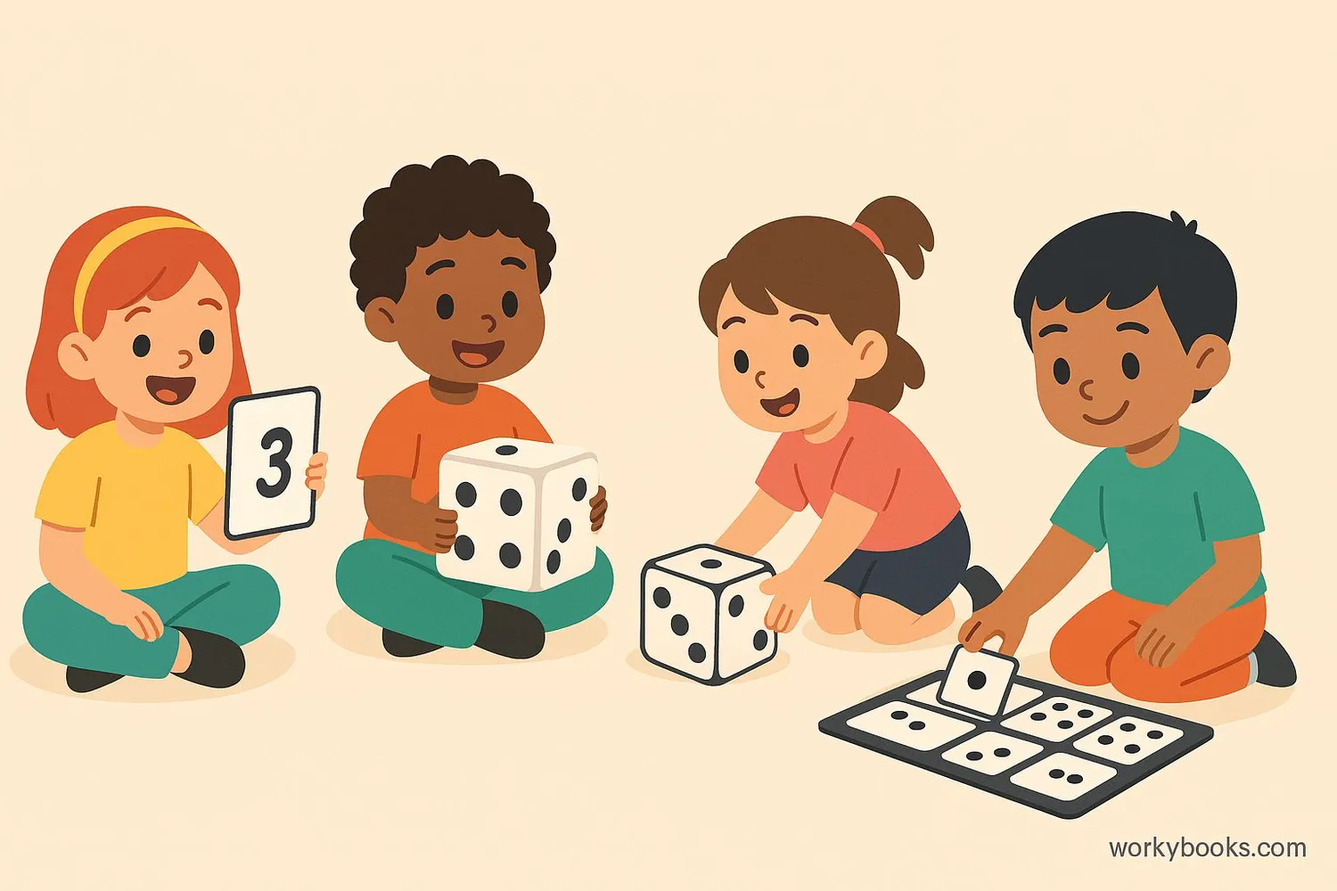 Children playing subitizing games