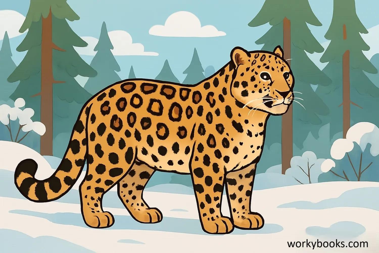 Amur leopard in its natural habitat