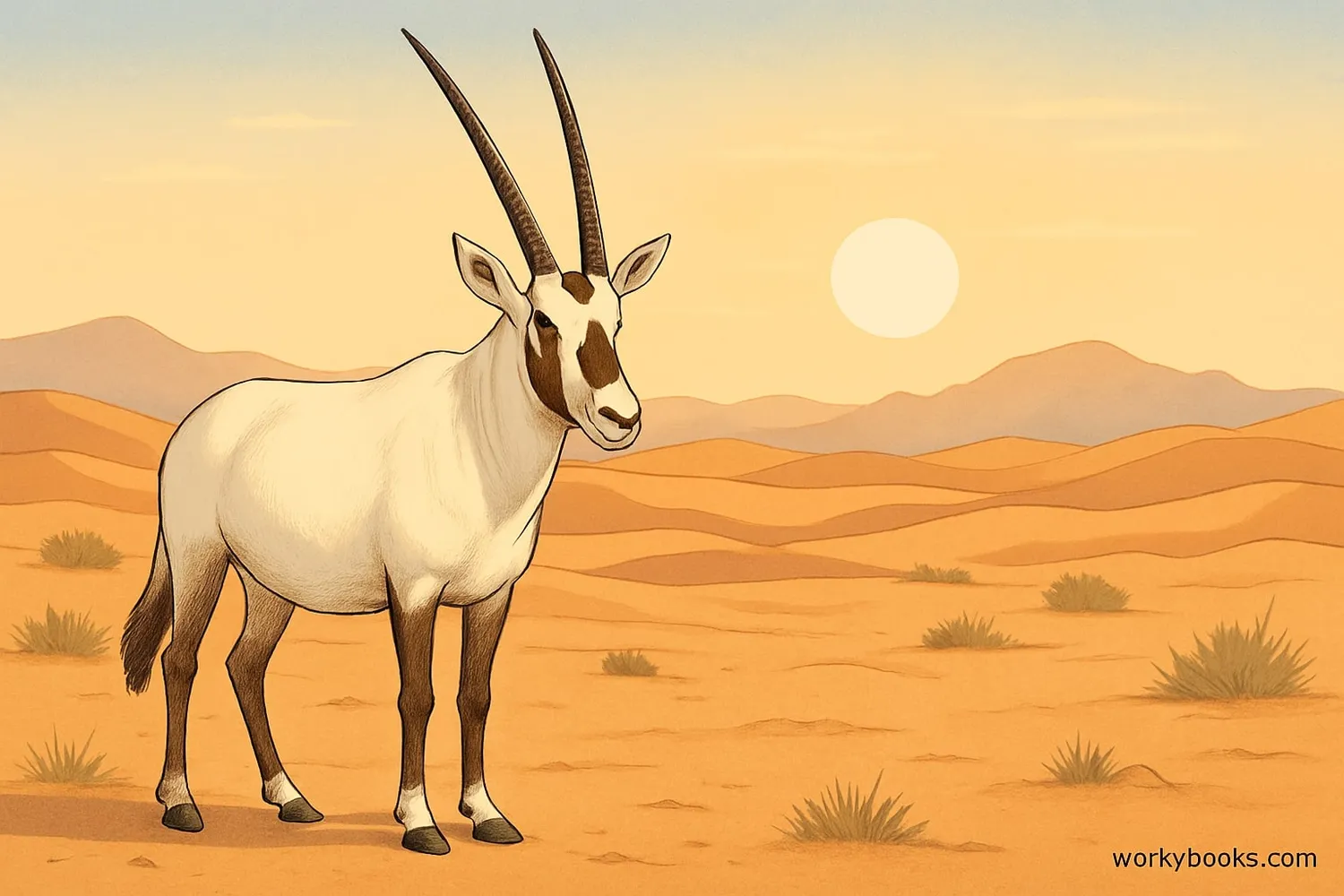 Arabian Oryx in its natural desert habitat