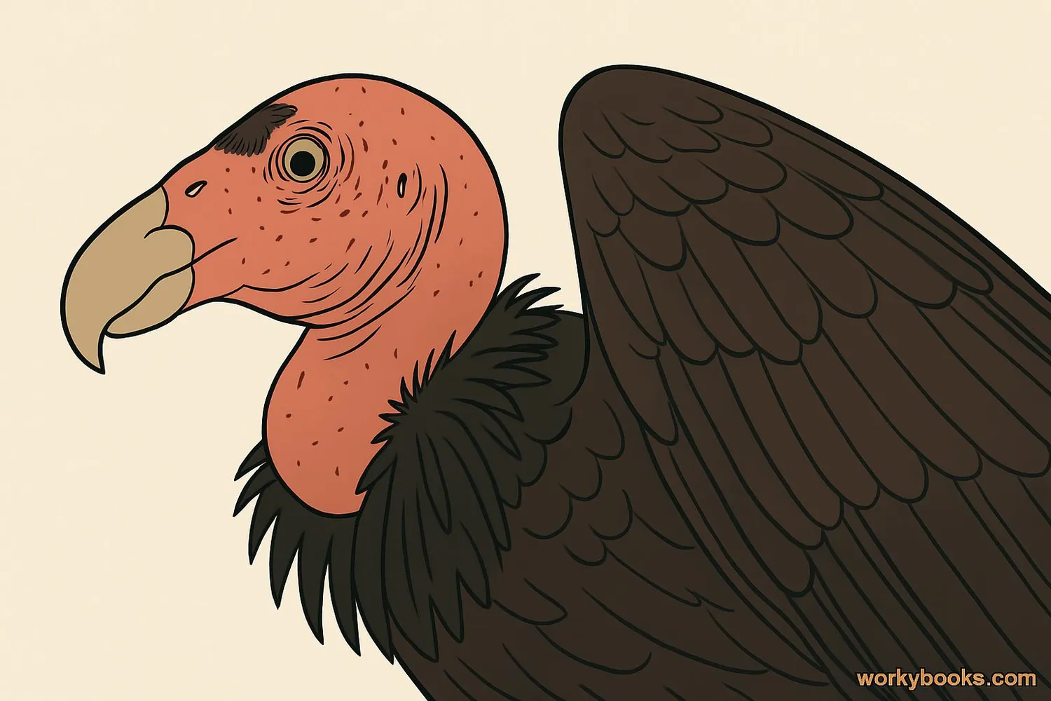 Close-up view of California Condor features