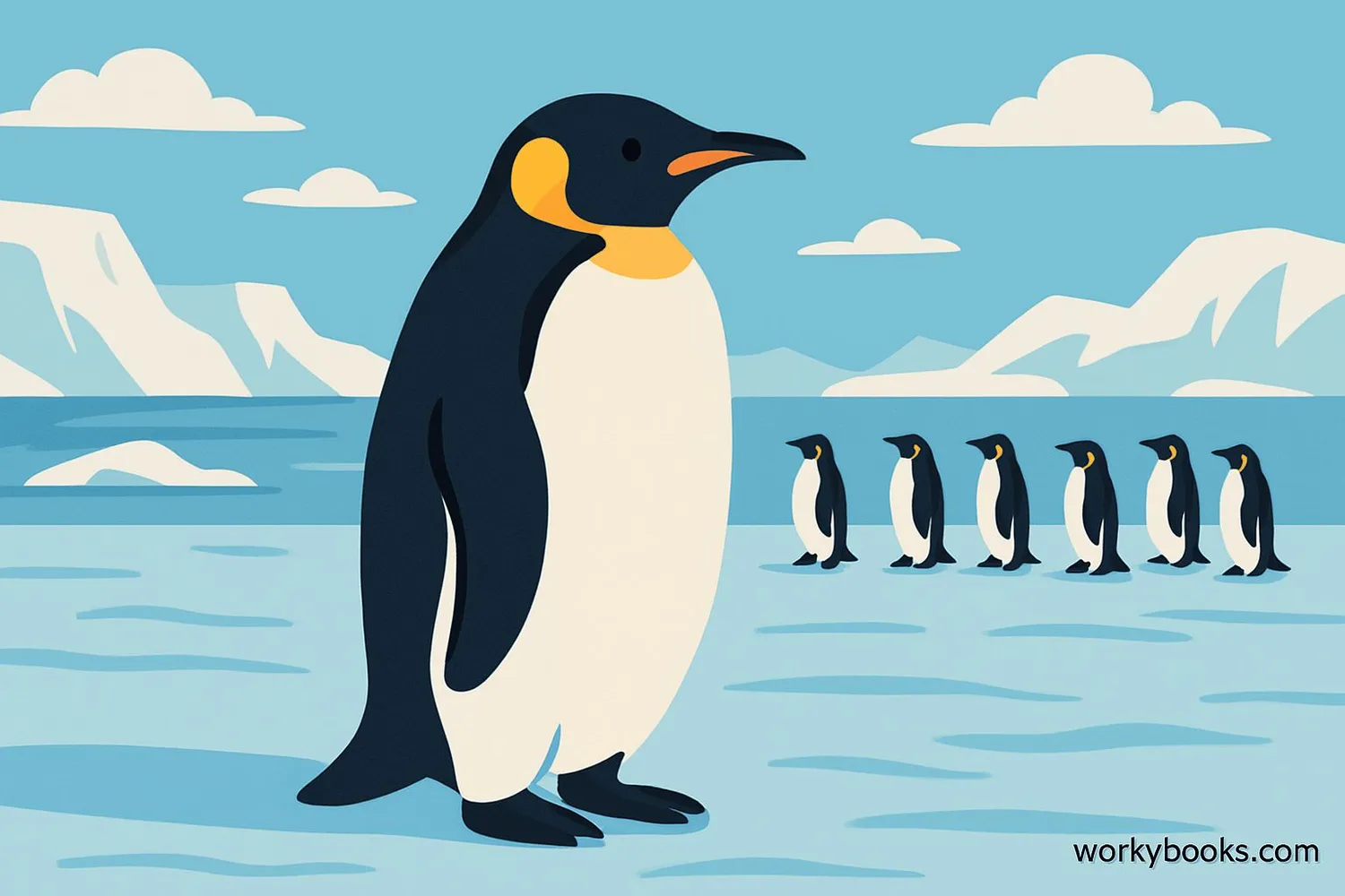 Emperor Penguin standing on Antarctic ice
