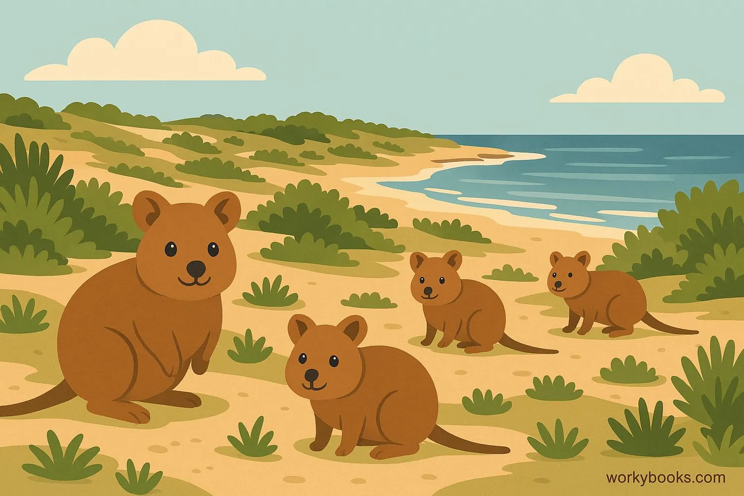 Quokkas in their natural habitat on Rottnest Island