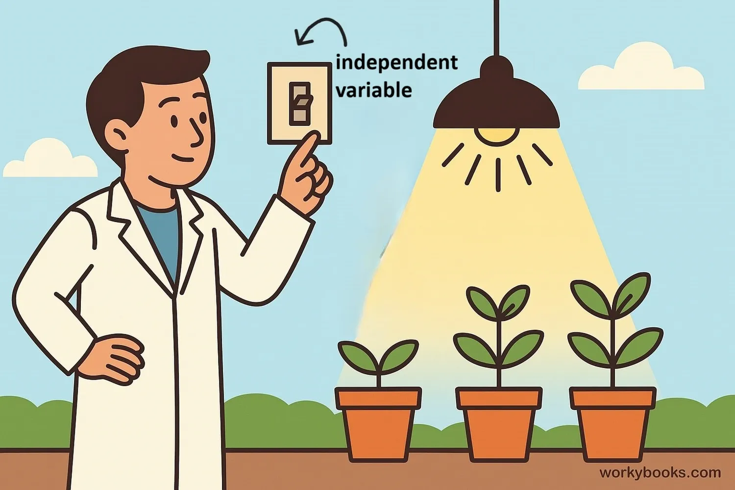 The scientist changing the independent variable
