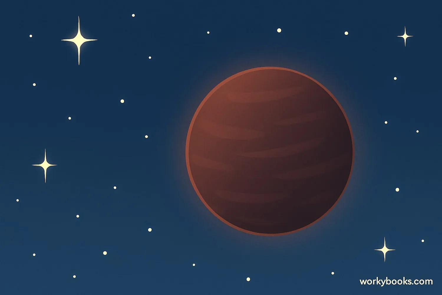 Illustration of a brown dwarf in space