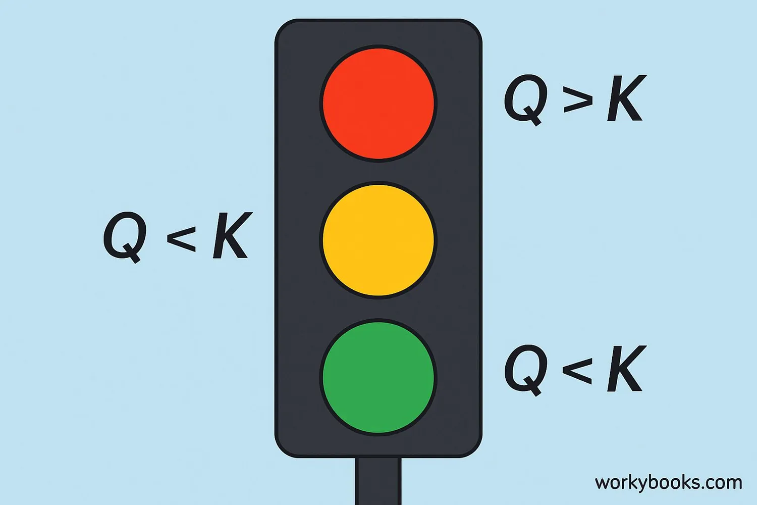 Traffic light analogy for reaction quotient