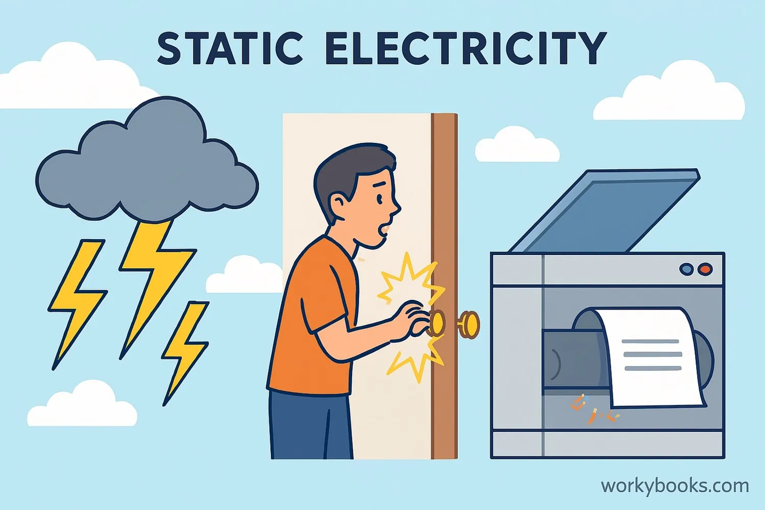Examples of static electricity in nature and technology