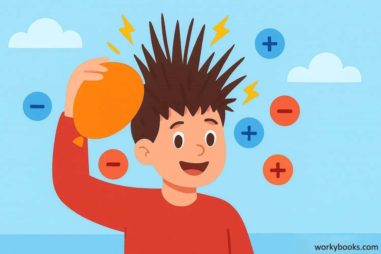 Illustration showing static electricity effect