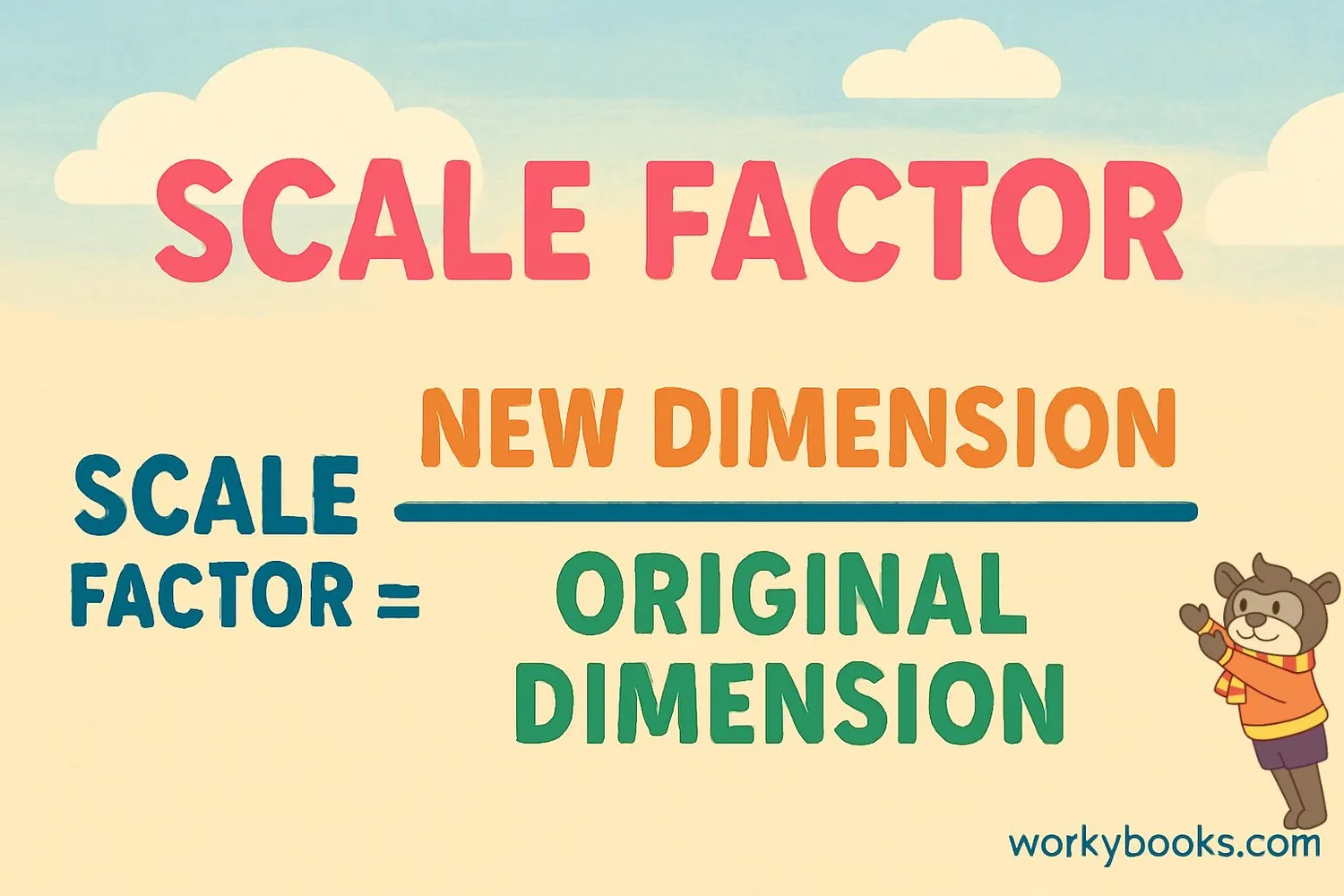 Visual representation of the scale factor formula