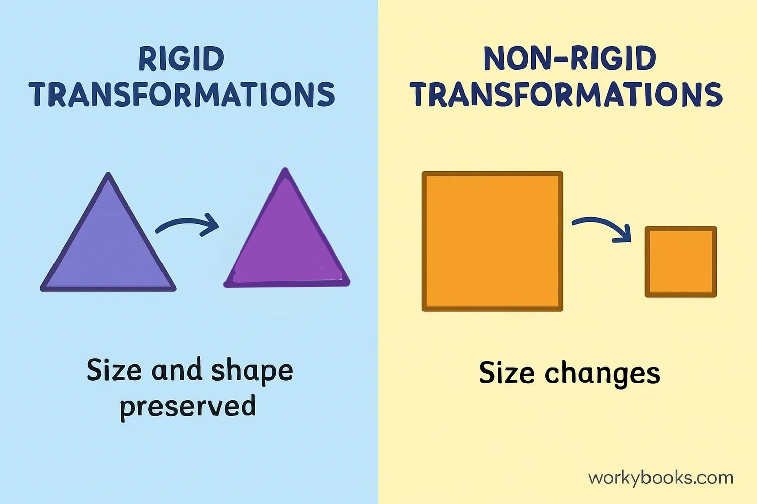 Rigid transformations vs non-rigid transformations