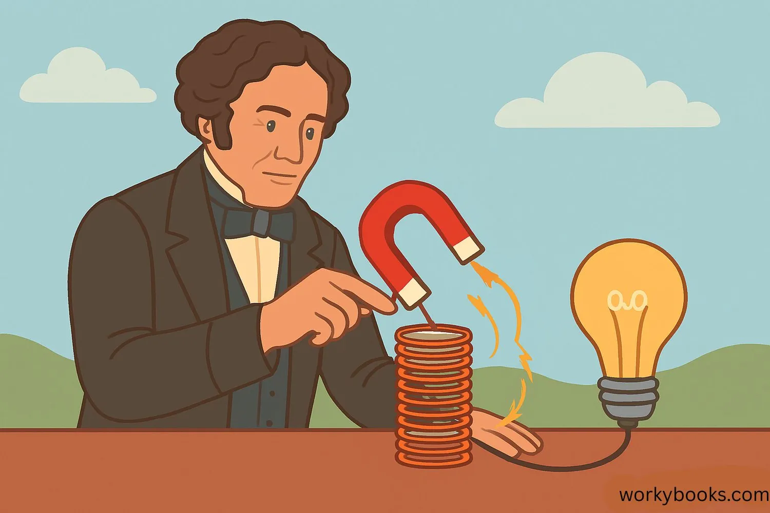 Visual representation of Faraday's experiment