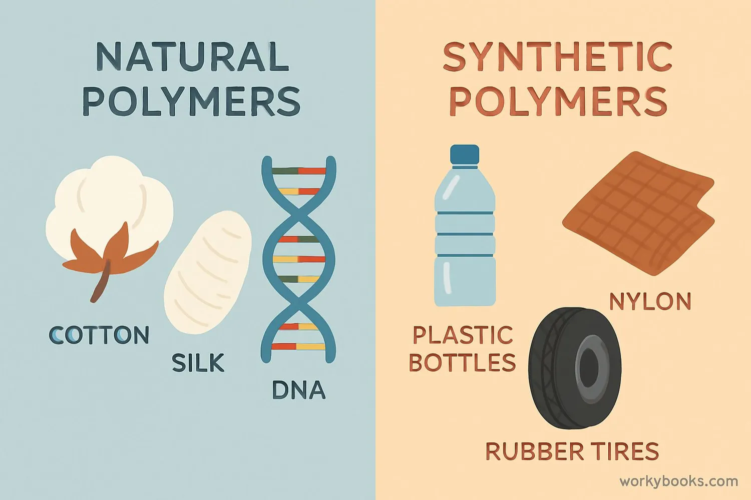 Comparison of natural and synthetic polymers