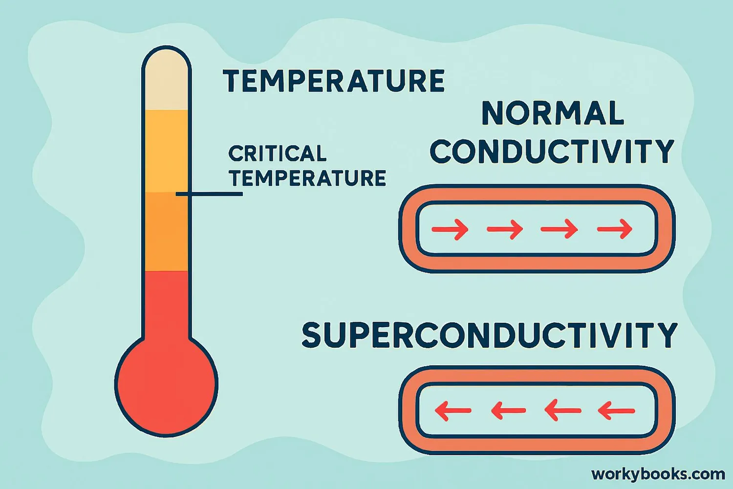 Diagram showing how superconductivity appears