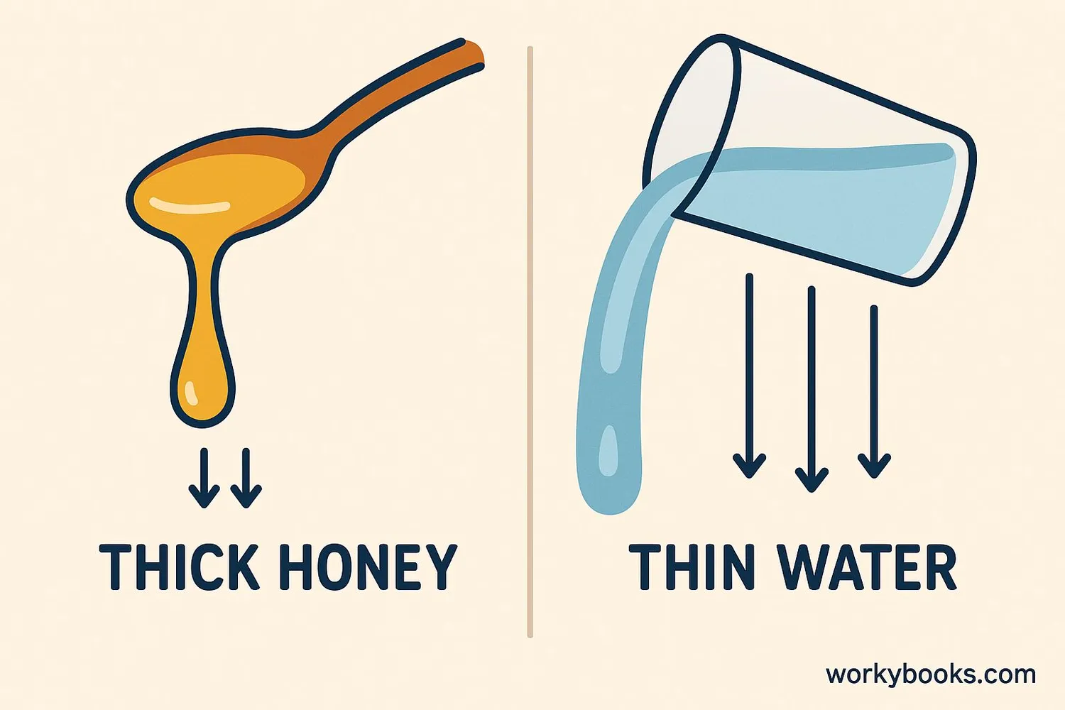 Comparison of high and low viscosity fluids