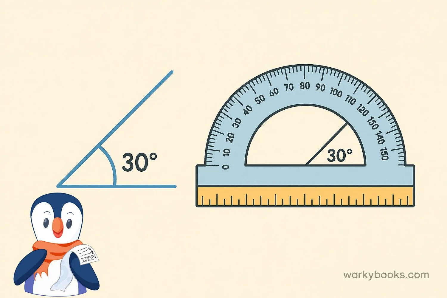 A right triangle with angles labeled 30°, 60°, and 90° and sides labeled with x, x√3, and 2x