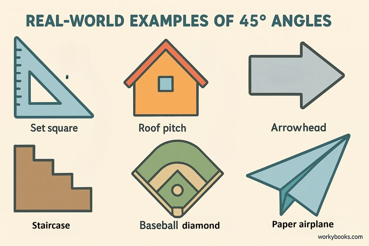 Everyday objects with 45-degree angles
