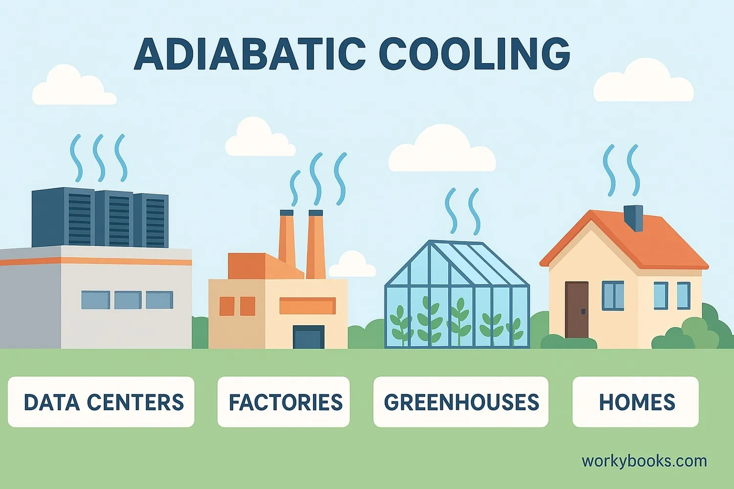 Applications of adiabatic cooling systems