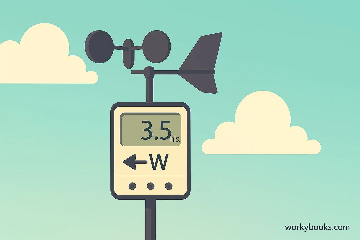 A modern anemometer measuring wind speed on a weather station
