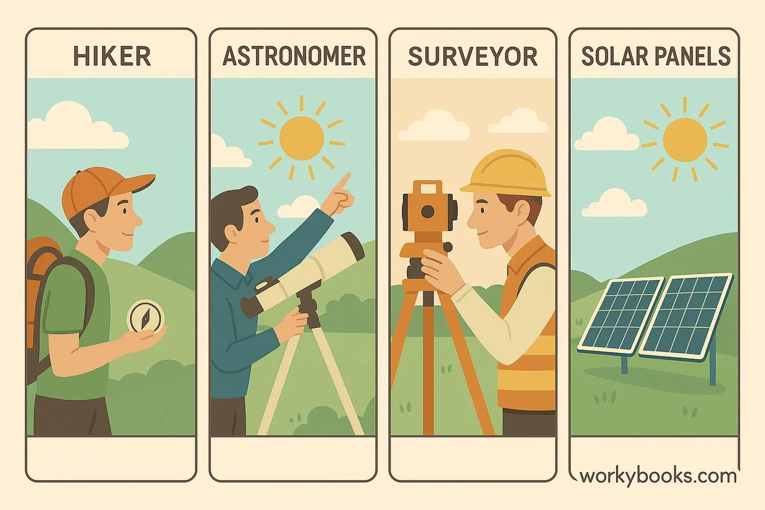 Examples of azimuth use in different fields