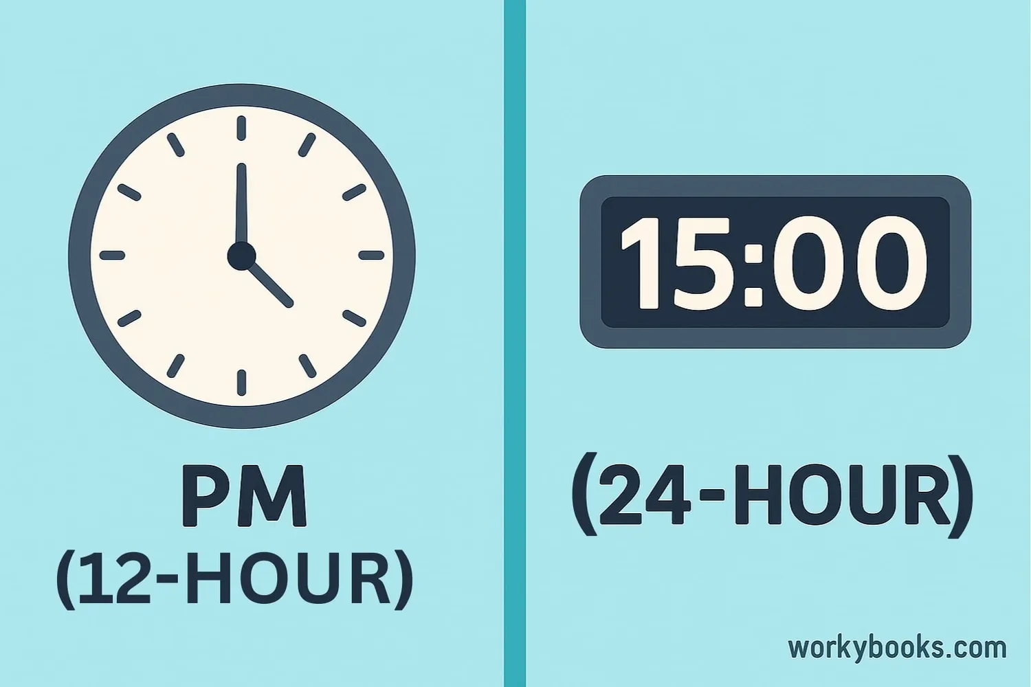 Comparison of 12-hour and 24-hour clocks