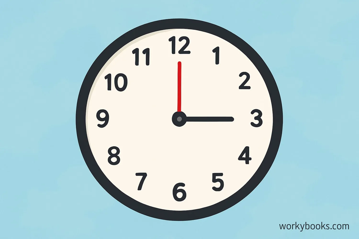 Illustration of a traditional analog clock with hands and numbers