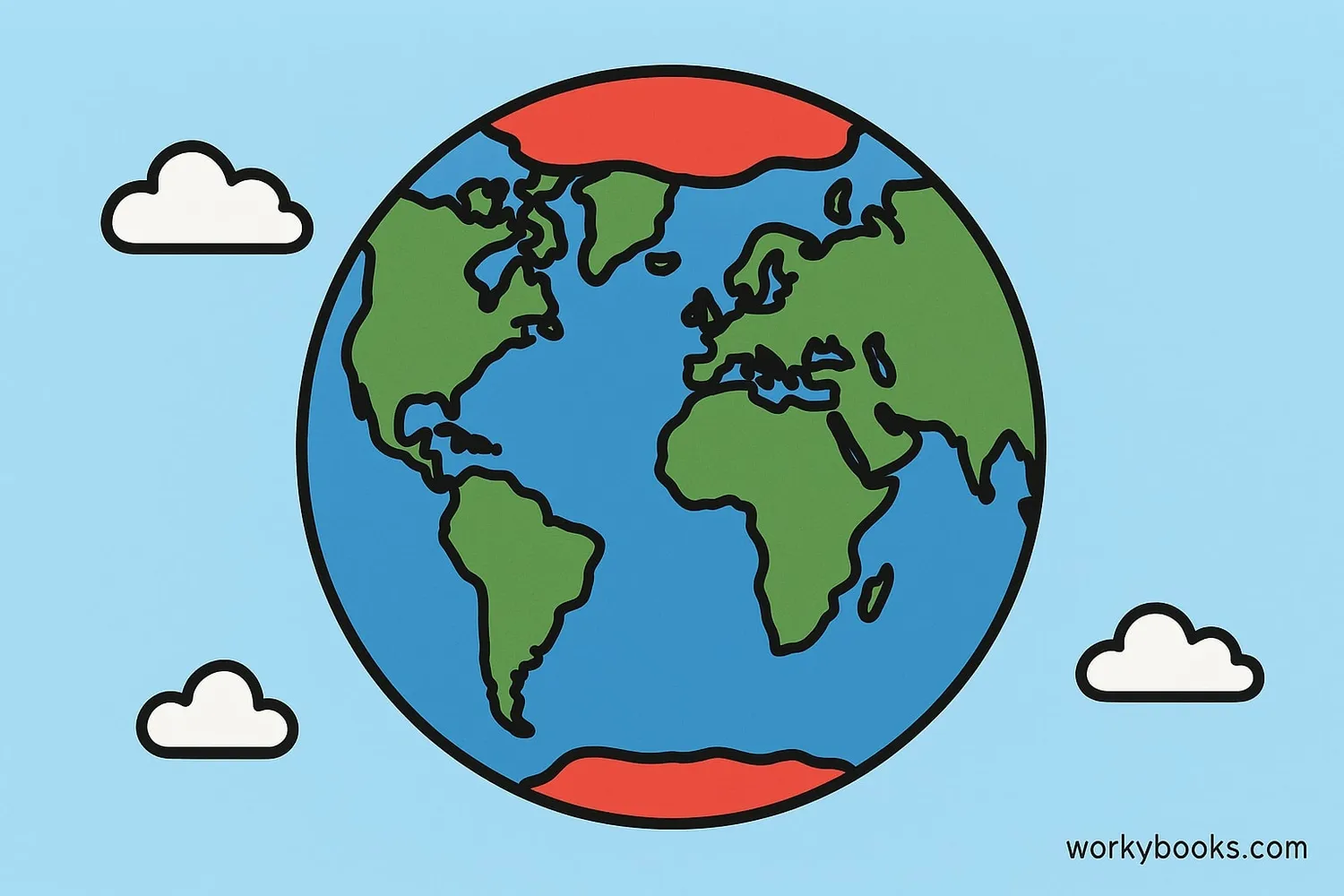 Animated globe showing polar regions warming faster than other areas