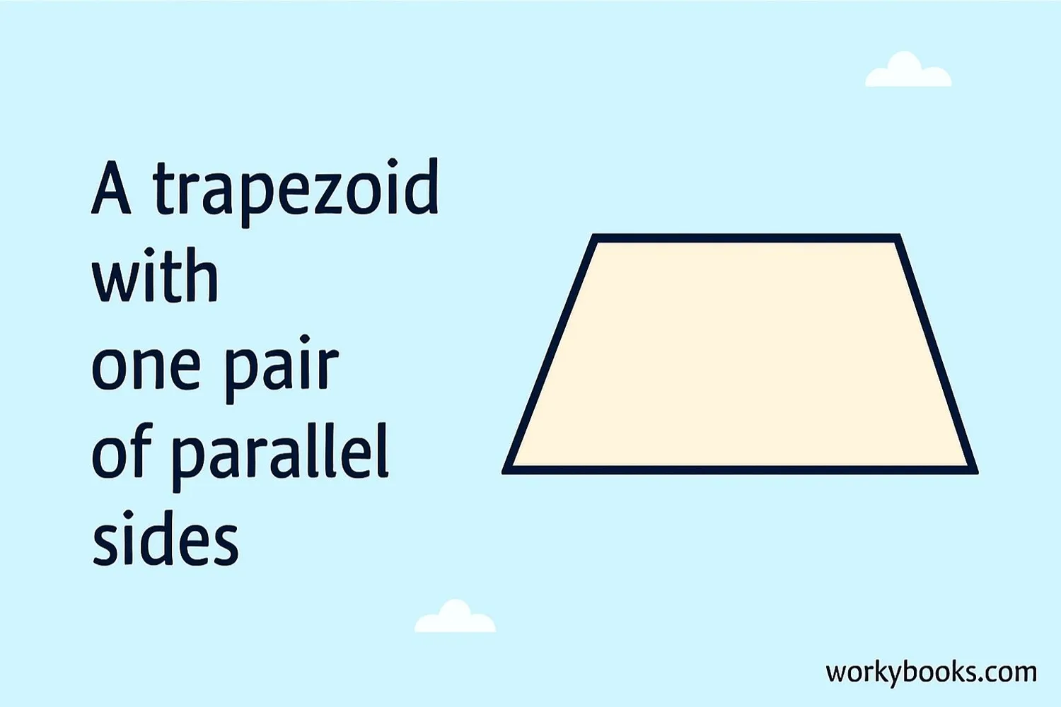 A trapezoid with one pair of parallel sides