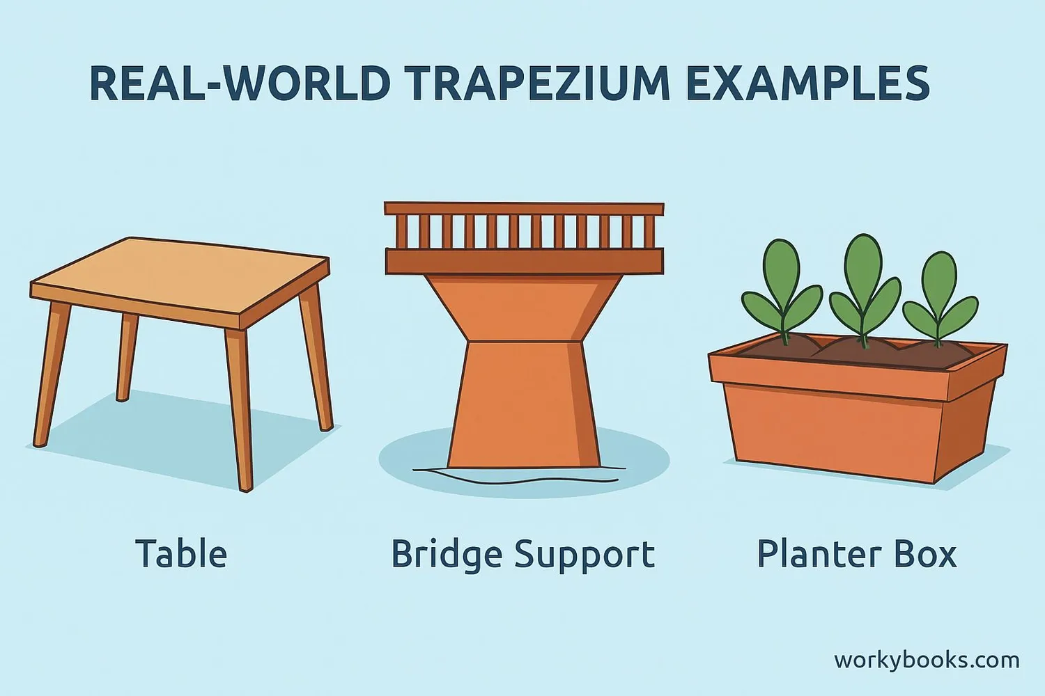 Real-world examples of trapezium shapes
