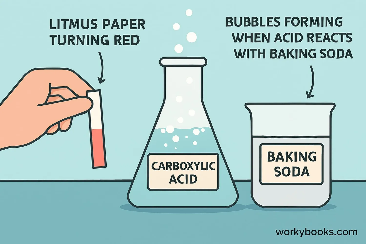 Testing properties of carboxylic acids