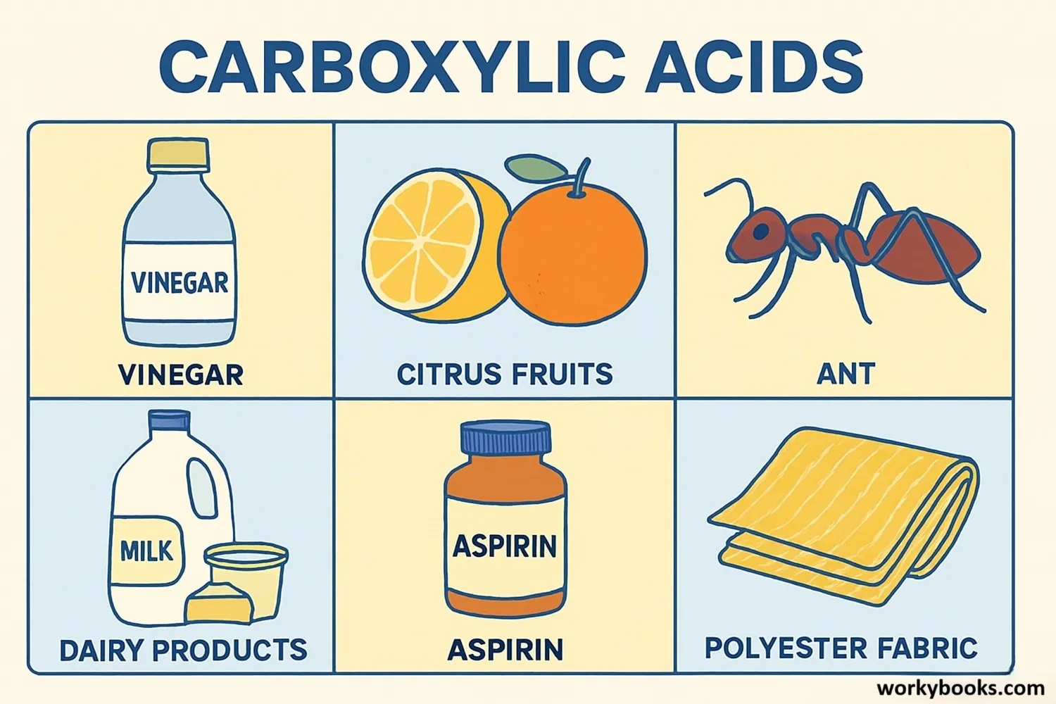 Everyday sources of carboxylic acids