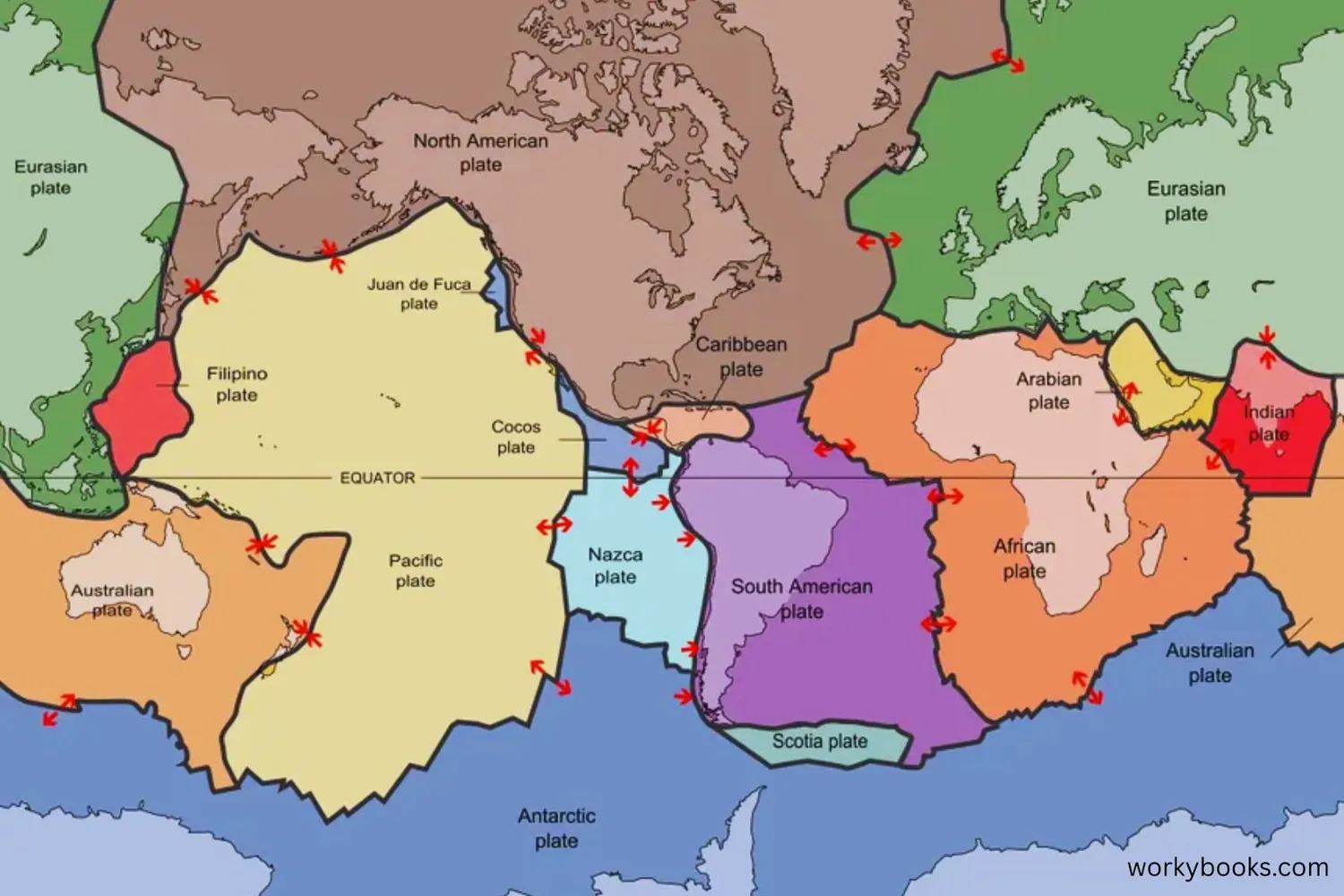 Map of Earth's tectonic plates