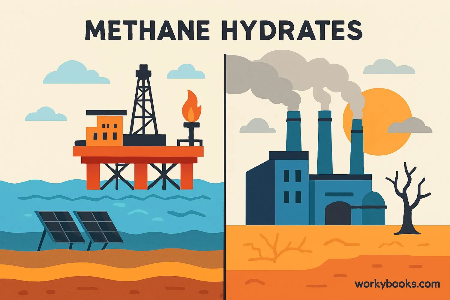 Dual nature of methane hydrates as energy resource and climate factor