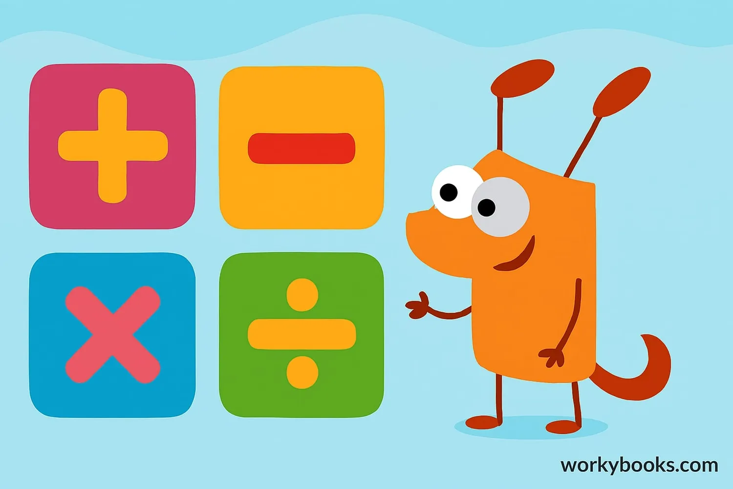 Arithmetic operations symbols: plus, minus, multiply, divide