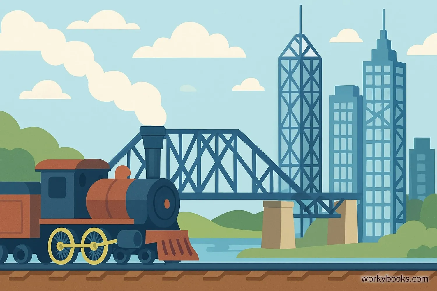 Steel used in railroads, bridges, and skyscrapers