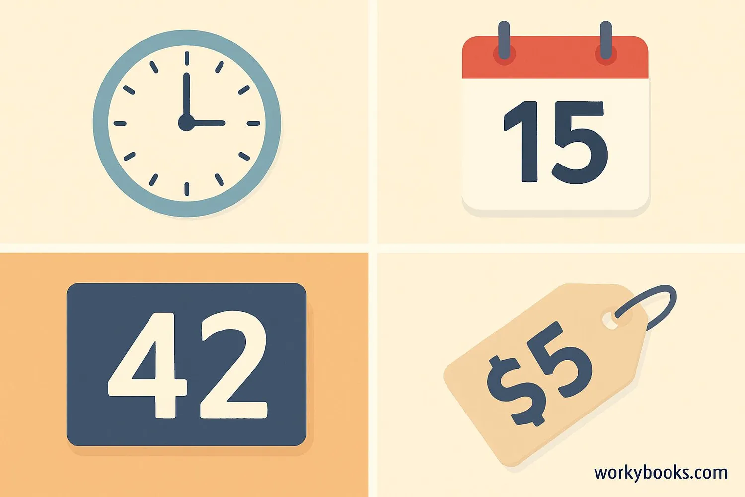 Everyday examples showing cardinal numbers in use
