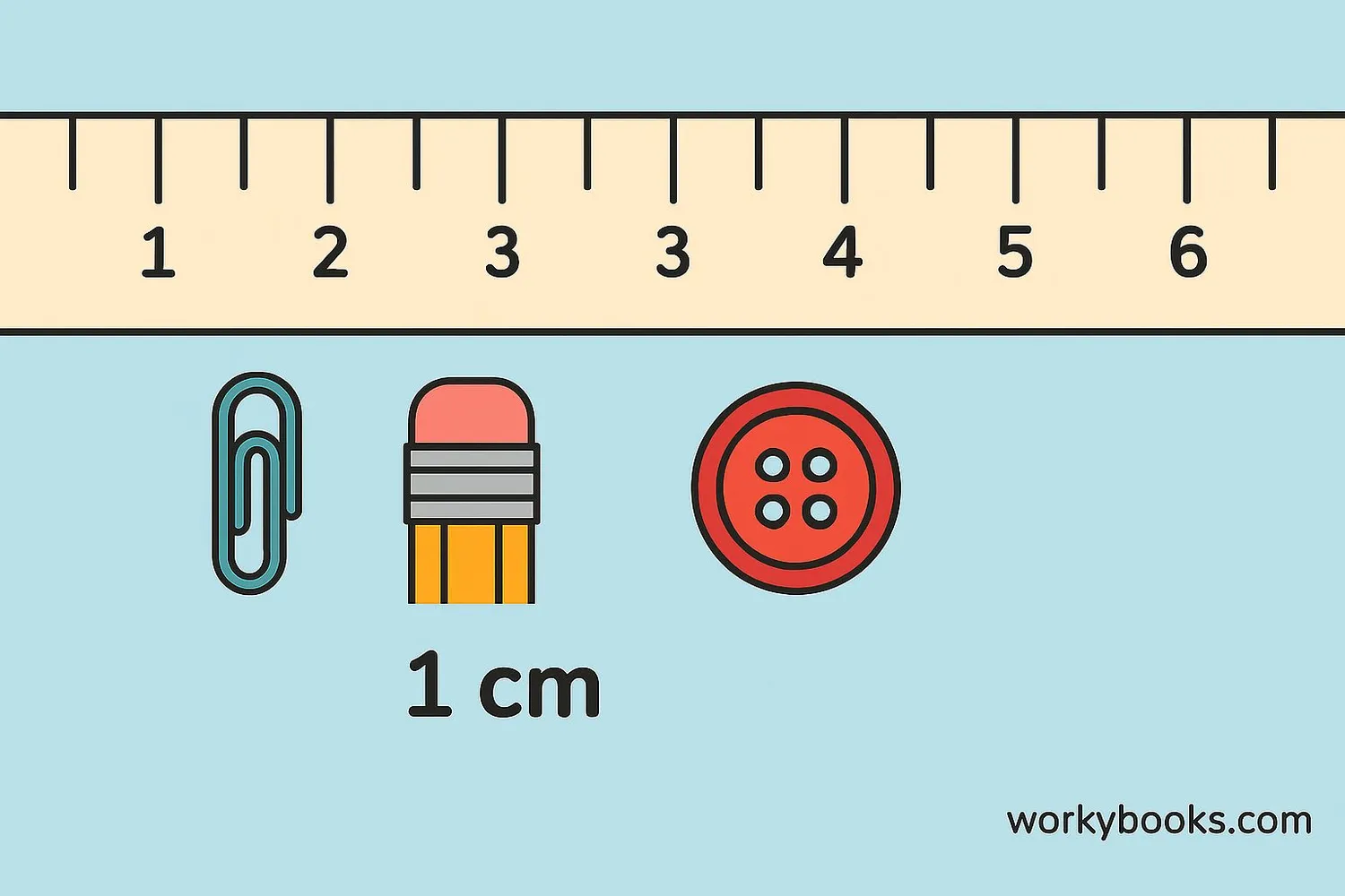 Visual comparison showing the size of a centimeter