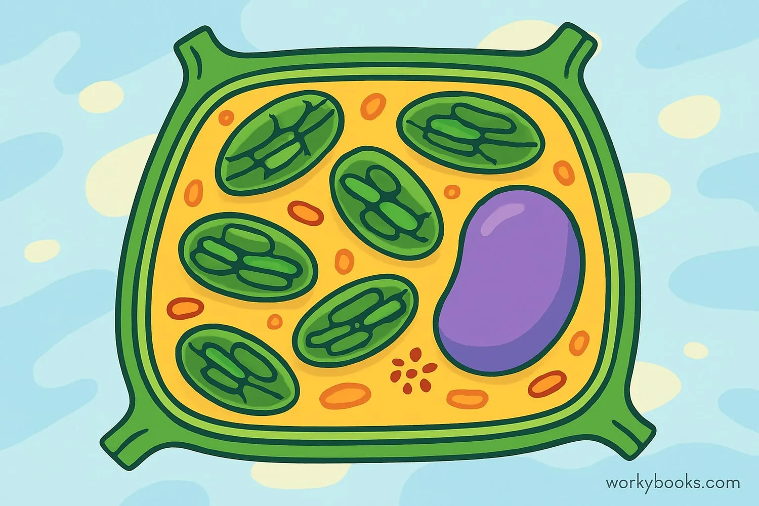 Plant cell with chloroplasts