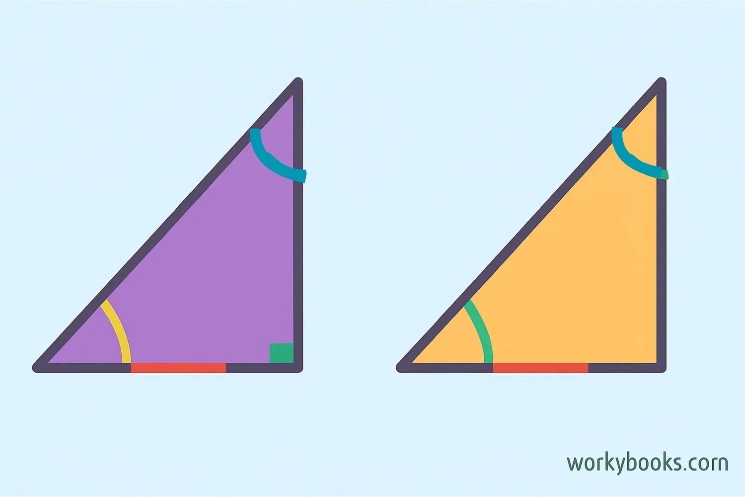 an image showing two identical triangles with matching sides and angles