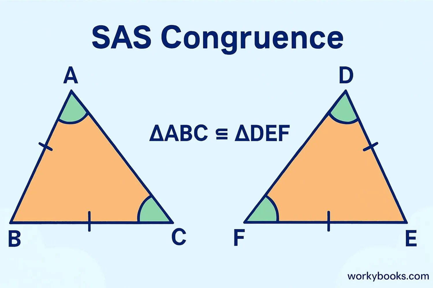 Congruent triangles with SAS markings