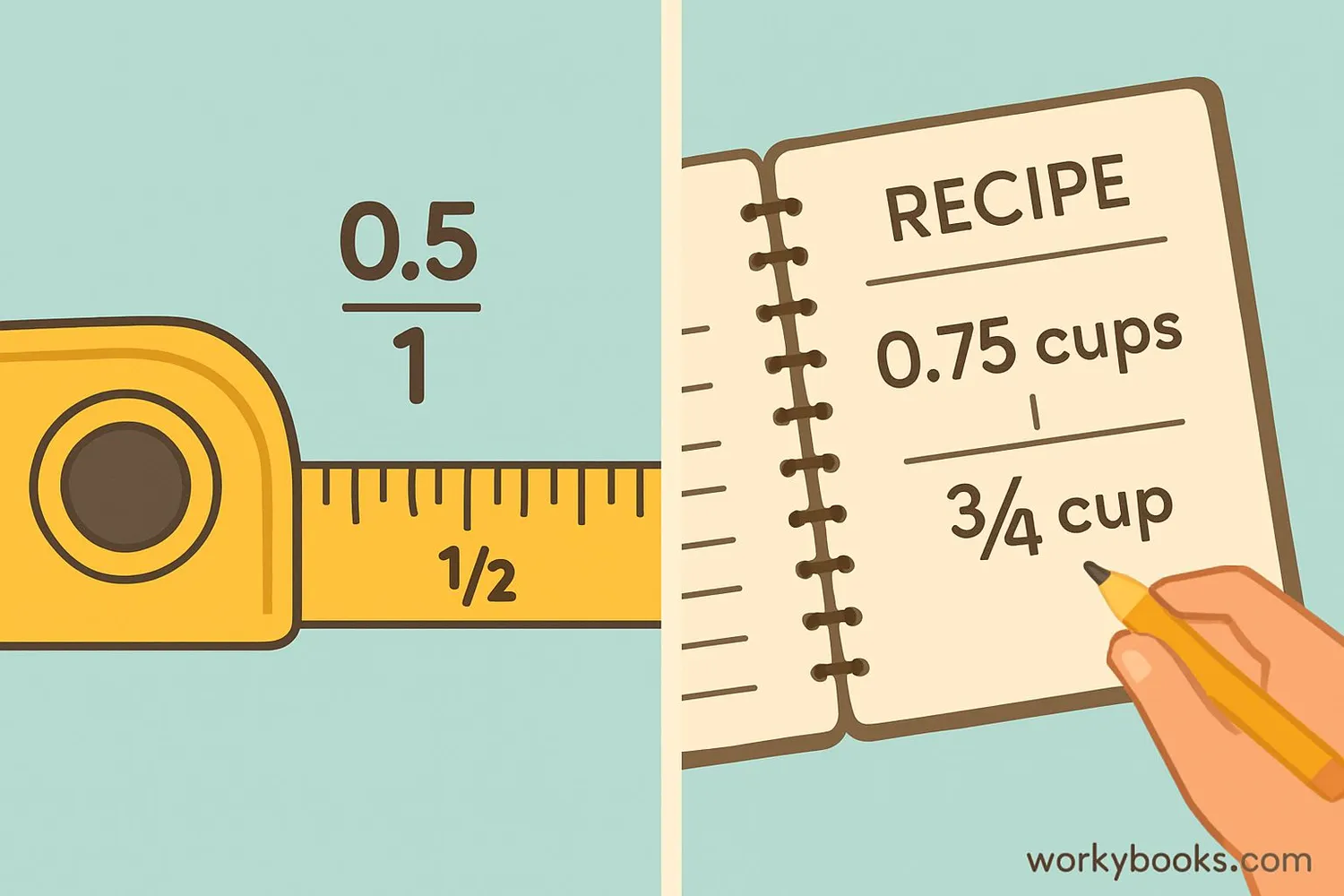 Everyday examples of decimal to fraction conversion